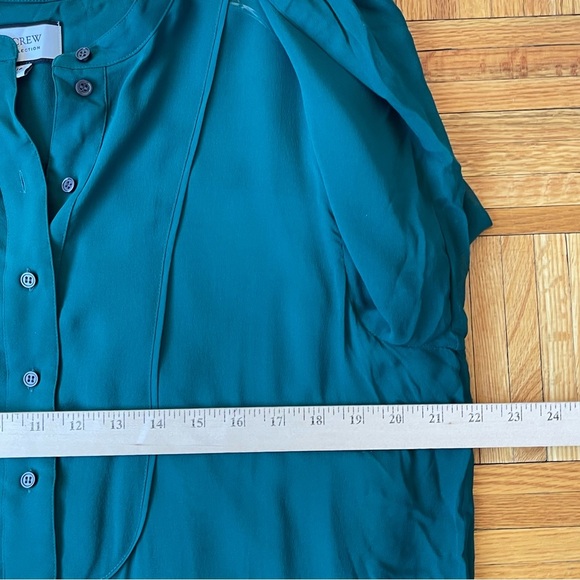 J.CREW Tuxedo Dress Oversized Langenlook 100% Silk Green Size 16 - Picture 12 of 13